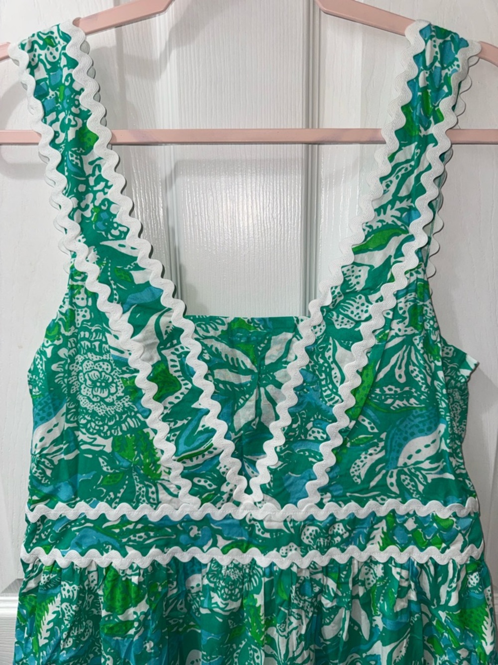 Lilly Pulitzer Botanical Green Safari Sangria Pollie Cotton Midi Dress Size 10 - Picture 3 of 10